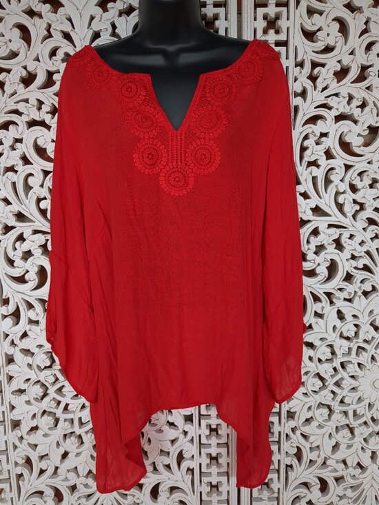 Zac & Rachel Tops - Red Long Sleeve Tunic
